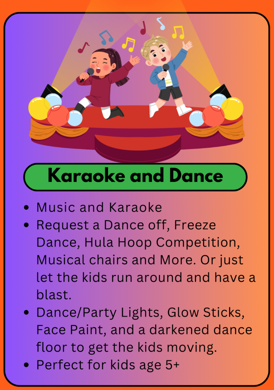 Kids dancing and singing karaoke