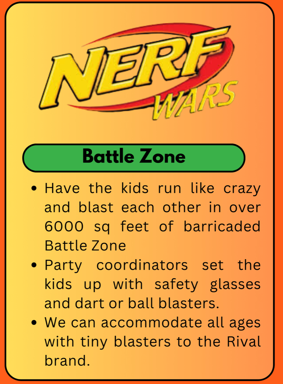 Kids playing Nerf Wars at Party Zone